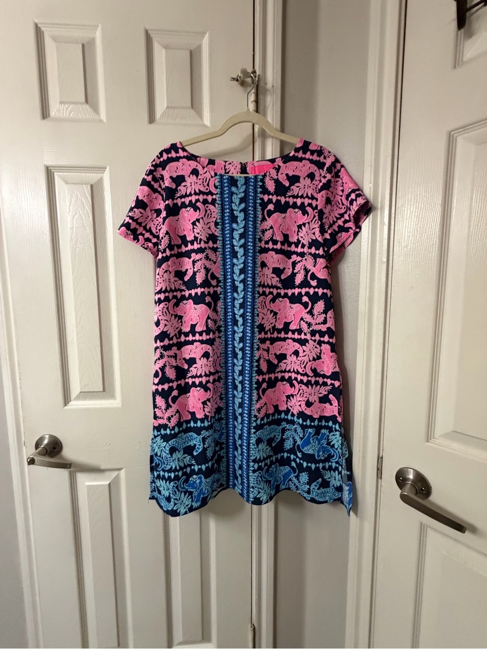 Lilly Pulitzer Blanca Stretch Romper High Tide Navy Perfect Pair Print Size 16 - Picture 2 of 16